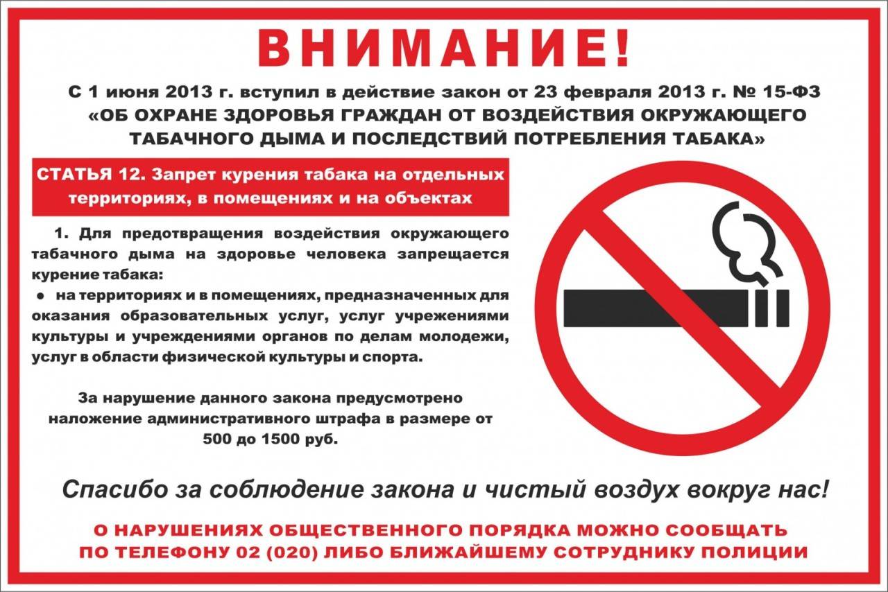 Знак о запрете курения по ГОСТУ